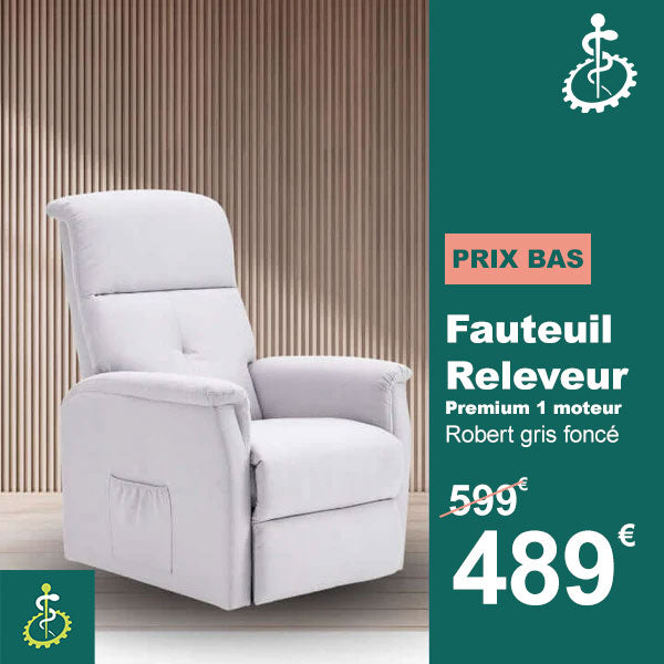 Fauteuil Releveur Éco - 2 Moteurs - Gris Clair - Modèle Marcel - Tranquille Émile