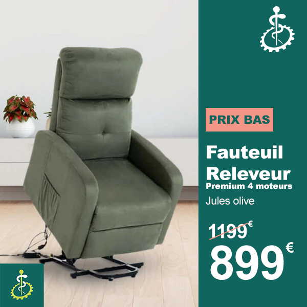 Fauteuil Releveur Premium - 4 Moteurs - Olive - ModĂšle Jules Taupe Tranquille Ămile