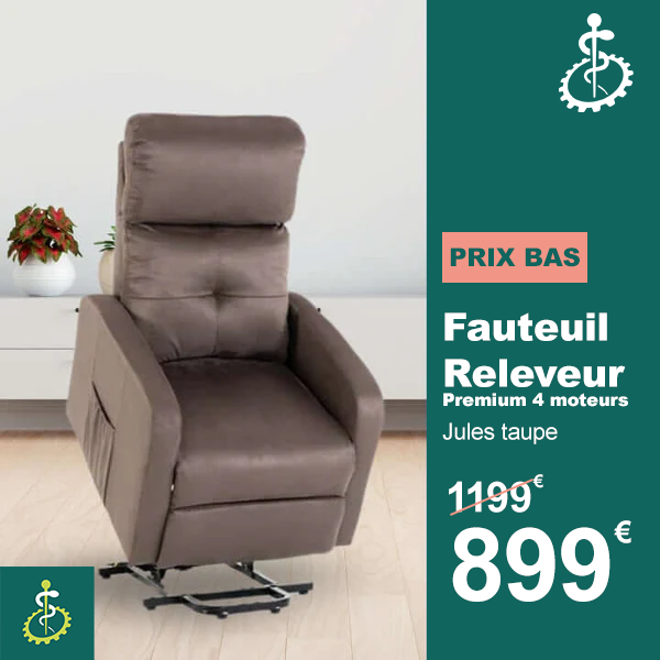 Fauteuil Releveur Premium - 4 Moteurs - Taupe - ModĂšle Jules - Tranquille Ămile