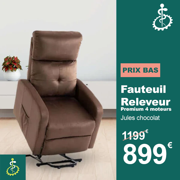 Fauteuil Releveur Premium - 4 Moteurs - Chocolat - Modèle Jules - Tranquille Émile