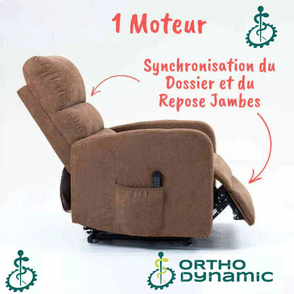 Fauteuil Releveur Premium - 1 Moteur - Chocolat - Modèle Robert - Tranquille Émile
